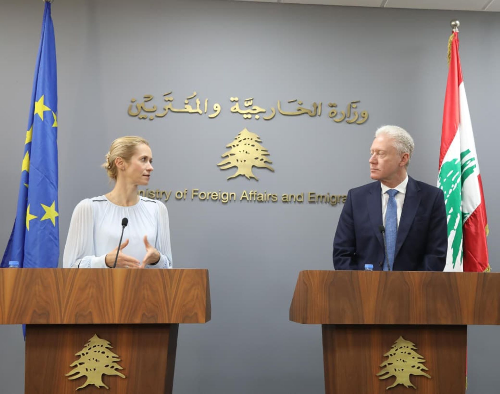 كالاس في مؤتمر صحافي مع رجي: لبنان يجب أن يسيطر على كامل أراضيه وذلك يعني نزع سلاح حزب الله